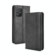 Per Asus Zenfone 8 / 8z Fibbia magnetica Retro Crazy Horse Case Telefono in pelle (nero)