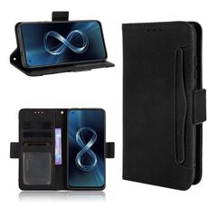 Per Asus Zenfone 8 / 8z Sensazione della pelle Cassa del telefono del cuoio del modello del vitello (nero)
