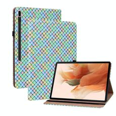 Per Samsung Galaxy Tab S8 / TAB S7 Colore Tessere Tessitura Texture Flip Pelle Custodia in tavoletta con supporto (arcobaleno)
