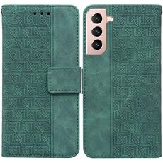 Per Samsung Galaxy S22 + 5G Cassa del telefono in pelle goffrata geometrica (verde)
