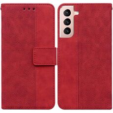 Per Samsung Galaxy S22 + 5G Custodia in pelle goffrata geometrica (rossa)