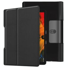 Custodia in pelle flip orizzontale per Lenovo Yoga Smart Tab Custer Texture con supporto a due pieghe (nero)