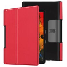 Custodia in pelle flip orizzontale per Lenovo Yoga Smart Tab Custer Texture con supporto pieghevole (rosso)