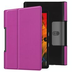 Per Lenovo Yoga Smart Tab Custodia in pelle con struttura a ribaltamento orizzontale con struttura a due pieghe (viola)
