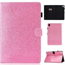 Per Huawei MediaPad M6 8.4 Custodia in pelle con vibrazione orizzontale in polvere glitterata verniciata con supporto e slot per scheda (rosa)