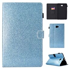 Per Galaxy Tab A 10.1 (2016) T580 Custodia in pelle con vibrazione orizzontale in polvere glitterata verniciata con supporto e slot per scheda (blu)