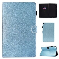 Per Galaxy Tab A 10.1 (2019) Custodia in pelle con vibrazione orizzontale in polvere glitterata T510 con supporto e slot per schede (blu)