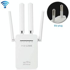 Ripetitore Wireless Smart WiFi Router con 4 Antenne WiFi, Specifiche Spina: Spina UE (Bianca)