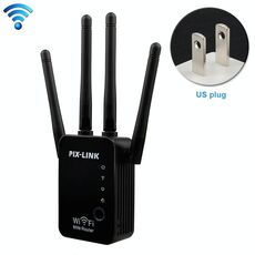 Ripetitore Wireless Smart WiFi Router con 4 Antenne WiFi, Specifiche Spina: Spina USA (Nera)