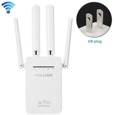 Ripetitore Wireless Smart WiFi Router con 4 Antenne WiFi, Specifiche Spina: Spina USA (Bianca)
