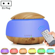 Umidificatore a grana di legno Purificatore d'aria Atomizzazione ad ultrasuoni Macchina per aromaterapia domestica con spruzzatore di alcol automatico a luce colorata a LED, Spina Specifica: Spina UE (marrone chiaro)