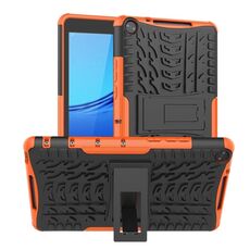 Per Huawei MediaPad M5 Lite 8 Tyre Texture TPU + Custodia antiurto per PC con supporto (arancione)