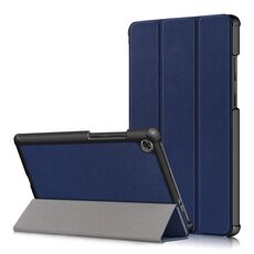 Custodia in pelle TPU Smart Flip orizzontale per Lenovo Tab M8 Custer Texture con supporto a tre pieghe (blu scuro)