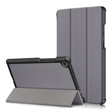 Custodia in pelle TPU Smart Flip orizzontale per Lenovo Tab M8 Custer Texture con supporto a tre pieghe (grigio)