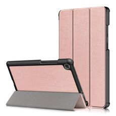 Custodia in pelle TPU Smart Flip orizzontale per Lenovo Tab M8 Custer Texture con supporto a tre pieghe (oro rosa)