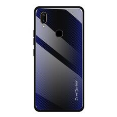 Per Vivo V11 Custodia protettiva in vetro sfumato (blu scuro)