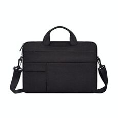 ND05SDJ Oxford Panno + Borsa a tracolla portatile per laptop in nylon, Dimensioni: 15.6 pollici (nero)