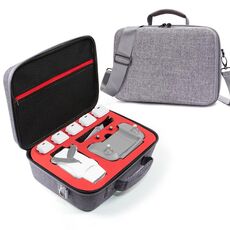 Grigio Canvas Single Shood Borsa Borsa da stoccaggio antiurto impermeabile Traveling Cover Custodia rigida per FIMI X8 Mini (Nero + Liner rosso)
