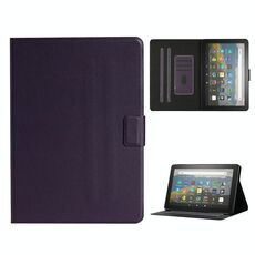 Per Amazon Fire HD 10 (2021) Custodia in pelle orizzontale a colori puro con slot per schede e supporto e supporto / funzione di sveglia (viola)