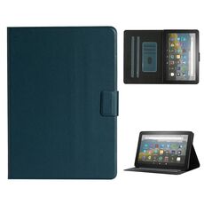 Per Amazon Fire HD 10 (2021) Custodia in pelle flip orizzontale colore puro con slot e supporto per carte e supporto / funzione di sveglia (verde scuro)