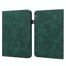 Per Huawei MediaPad T5 pizzo fiore in pizzo modello di rilievo orizzontale flip custodia in pelle con supporto e carte slot e portafoglio e cornice fotografica (verde)