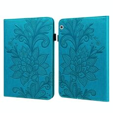 Per Huawei MediaPad T3 10 pizzo fiore goffratura modello in pelle orizzontale flip custodia con supporto e carte slot e portafoglio e cornice fotografica (blu)