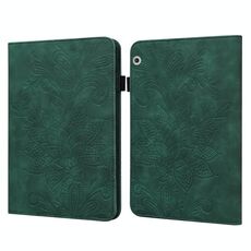 Per Huawei MediaPad T3 10 pizzo fiore goffratura modello orizzontale in pelle flip con supporto e carte slot e portafoglio e cornice fotografica (verde)