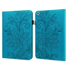 Per Lenovo M10 FHD Rel Flower Flower Pattern Growding Caso in pelle flip orizzontale con supporto e carte Slot & Portafoglio e cornice fotografica (blu)