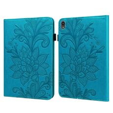 Per Lenovo Tab P11 2020 11 pollici TB-J606F / J606x pizzo fiore goffratura modello orizzontale flip custodia in pelle con supporto e carte slot e portafoglio e cornice fotografica (blu)