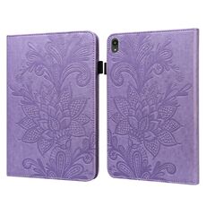 Per Lenovo Tab P11 2020 11 pollici TB-J606F / J606x Flower in pizzo Embossing Pattern Caso in pelle flip orizzontale con supporto e carte Slot & Portafoglio e cornice fotografica (viola)