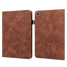 Per Lenovo TAB M8 8505x fiore di pizzo fiore goffratura modello orizzontale custodia in pelle con supporto e carte e portafoglio e cornice fotografica (marrone)