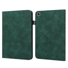 Per Lenovo Tab M8 8505x pizzo fiore goffratura modello orizzontale flip custodia in pelle con supporto e carte e portafoglio e cornice fotografica (verde)