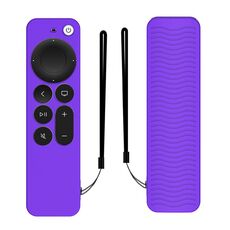 Custodia protettiva in silicone per Apple TV 4K 4th Siri Remote Controller (viola)