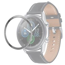 Per Samsung Galaxy Watch 3 45mm Smart watch wave texture cornice anello (argento)