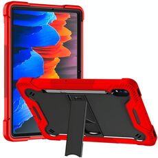 Per Samsung Galaxy Tab S8 / Galaxy Tab S7 Silicone + PC Cassa protettiva antiurto con supporto (rosso + nero)