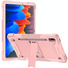 Per Samsung Galaxy Tab S8 / Galaxy Tab S7 Silicone + PC Cassa protettiva antiurto con supporto (oro rosa)