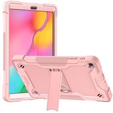 Per Samsung Galaxy Tab A 10.1 (2019) Custodia protettiva antiurto in silicone + PC con supporto (oro rosa)