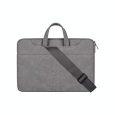 ST06SDJ Borsa per laptop business PU smerigliato con tracolla staccabile, dimensioni: 15,6 pollici (grigio scuro)