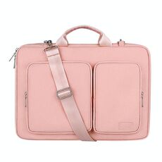 Sacchetto per laptop addensato in poliestere ST11 con tracolla staccabile, dimensioni: 15,6 pollici (rosa)