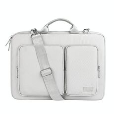 Sacchetto per laptop addensato in poliestere ST11 con tracolla rimovibile, dimensioni: 15.6 pollici (grigio argento)