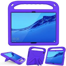 Per Huawei MediaPad T5 manico maniglia portatile EVA antiurto antiurto anti-caduta protettivo con supporto triangolo (viola)