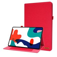Per Huawei Matepad Pro 12.6 2021 Flip orizzontale TPU + Cassa protettiva in pelle PU in tessuto con clip per carta nome (rosso)