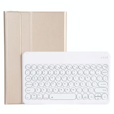 Per Lenovo Pad Plus 11 pollici TB-J607F / Tab P11 11 pollici TB-J606F / PAD 11 pollici YAM12 retroilluminazione stile agnello in pelle di agnello rimovibile tondo tastiera Bluetooth custodia in pelle con supporto (oro)