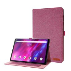 Per Lenovo Tab Tab K10 Text Text Text Struttura orizzontale Custodia in pelle TPU con supporto (vino rosso)