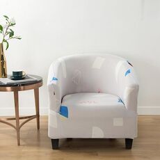 Coperchio di divano stampato a semicerchio singolo all-inclusive elastico (geometria a colori)