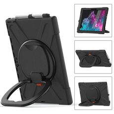 Per custodia protettiva in silicone Microsoft Surface Pro 7 + / 7/6/5/4 con supporto e tracolla (nero)