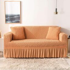 Soggiorno Stretch Copertura completa Skirt Style Style Cover, Dimensioni: DUBURE M 145-185CM (arancia di un colore)
