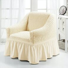 Four Seasons Universal Elastic Coverage Skirt Style Style Sofà Cover, Dimensioni: Single S 90-140cm (Wax Wax bianco)