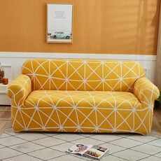 Doppio sedile Soggiorno Four Seasons Elastic Copertura completa Sofà antiscivolo Copertura, Dimensioni: 145 x 185 cm (Giallo)