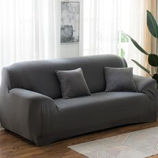 Four Seasons Solid Color Cover Elastico Pieno Copertura antiscivolo Cover (grigio)